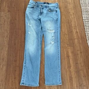 Hollister Light Blue Distressed Straight Leg Jeans